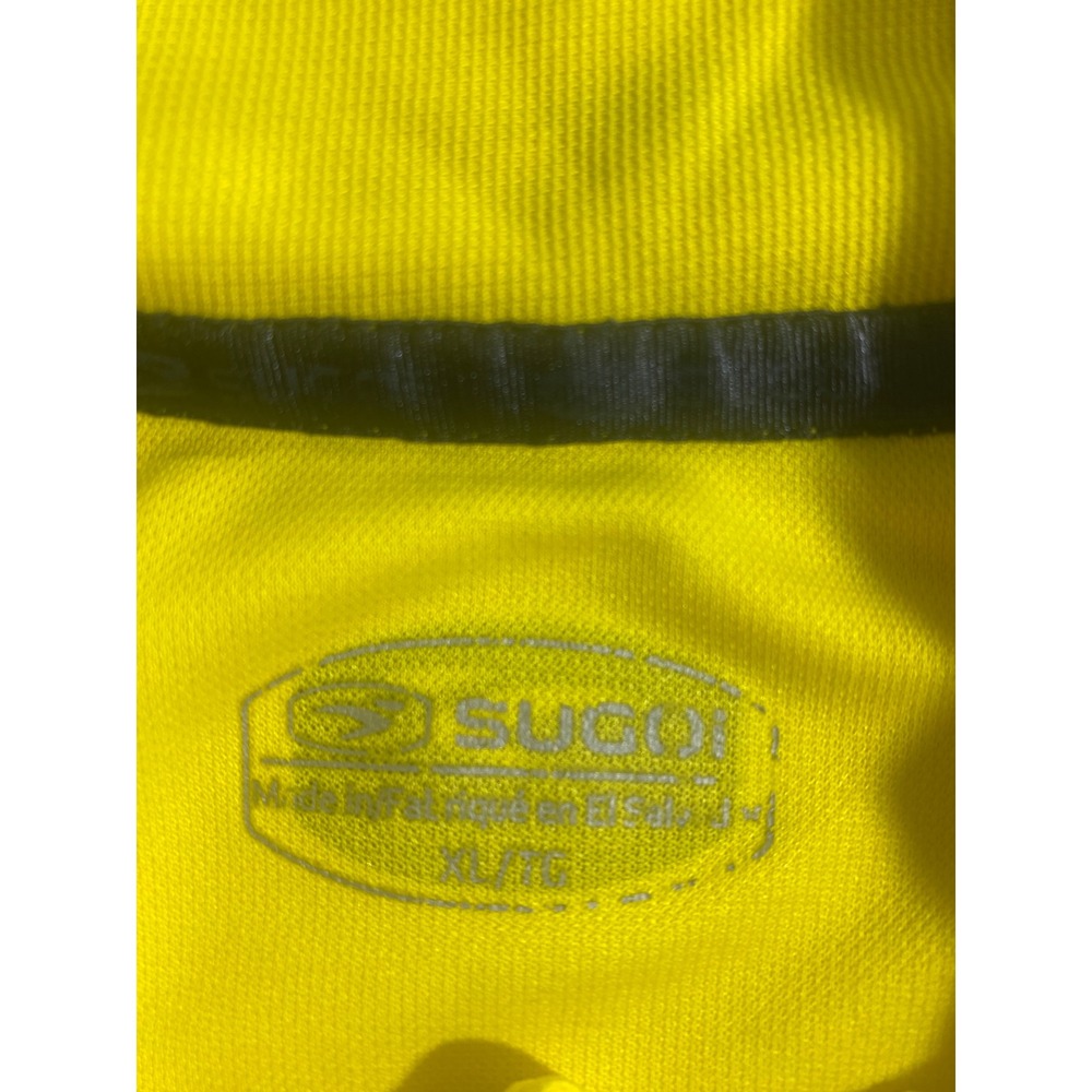 Sugoi Mens XL Cycling Jersey Hi-Vis Yellow Short Sleeve 1/4 Zip 3-Pocket Bike - Picture 5 of 9